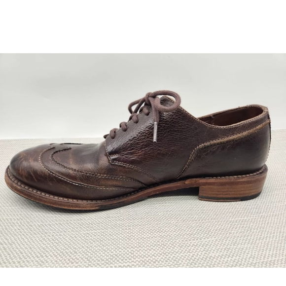 Bed Stu Cobbler Series Men Sz 8 Oxford Wingtip Brown Leather Vegetable Tanned - Picture 5 of 14